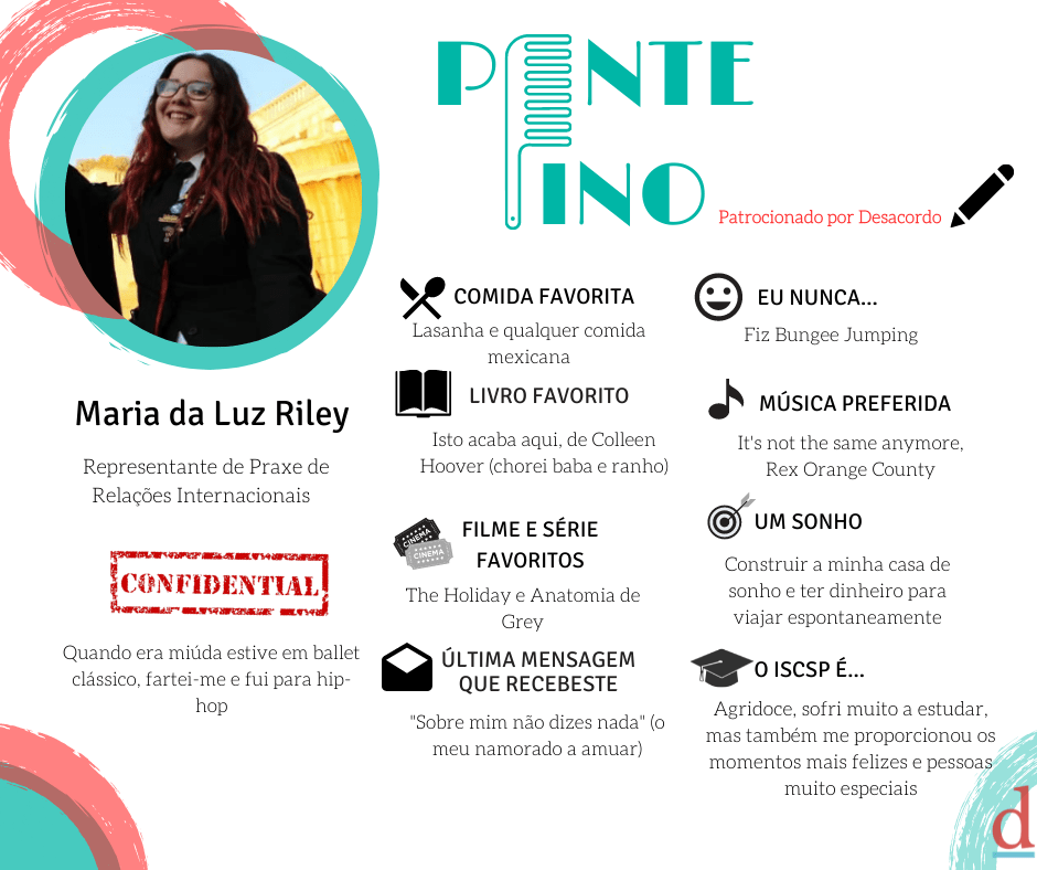 Pente Fino: Maria da Luz Riley é Representante de Praxe de RI